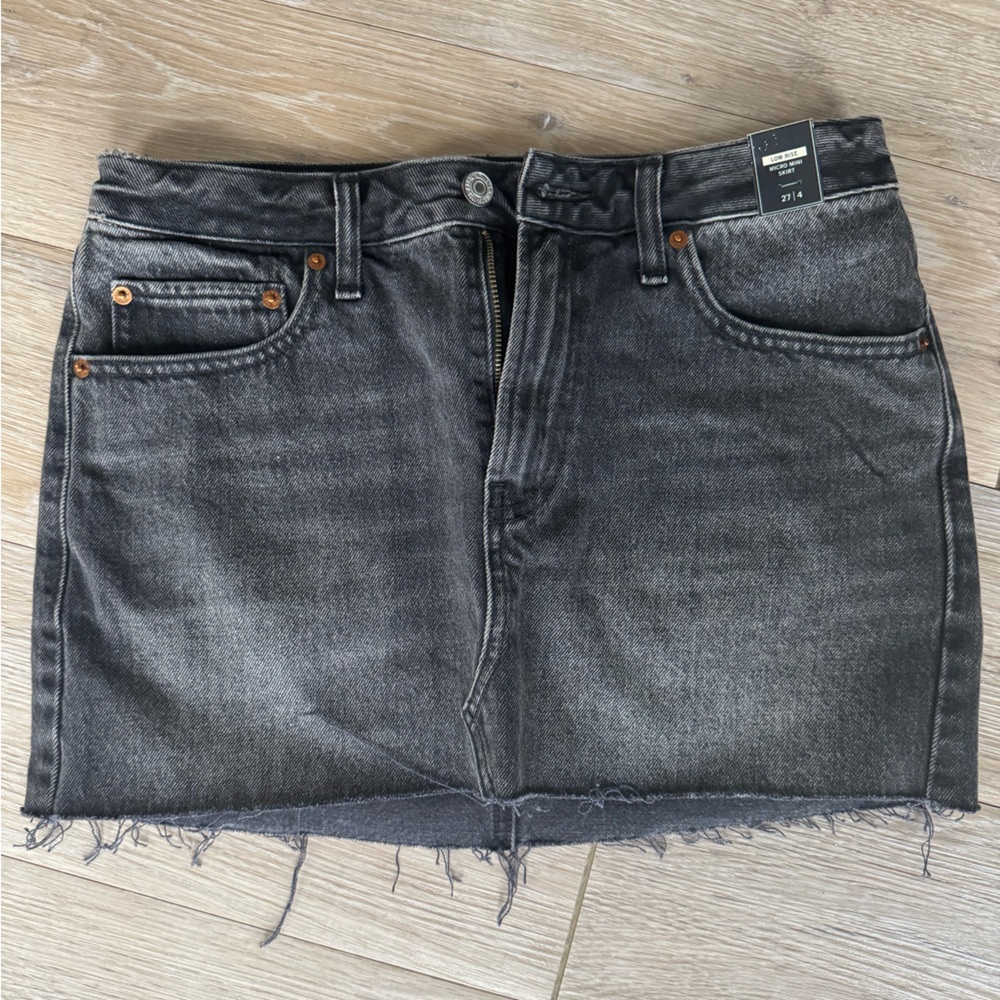 Abercrombie & Fitch Black Washed Denim Mini Skirt - with tags